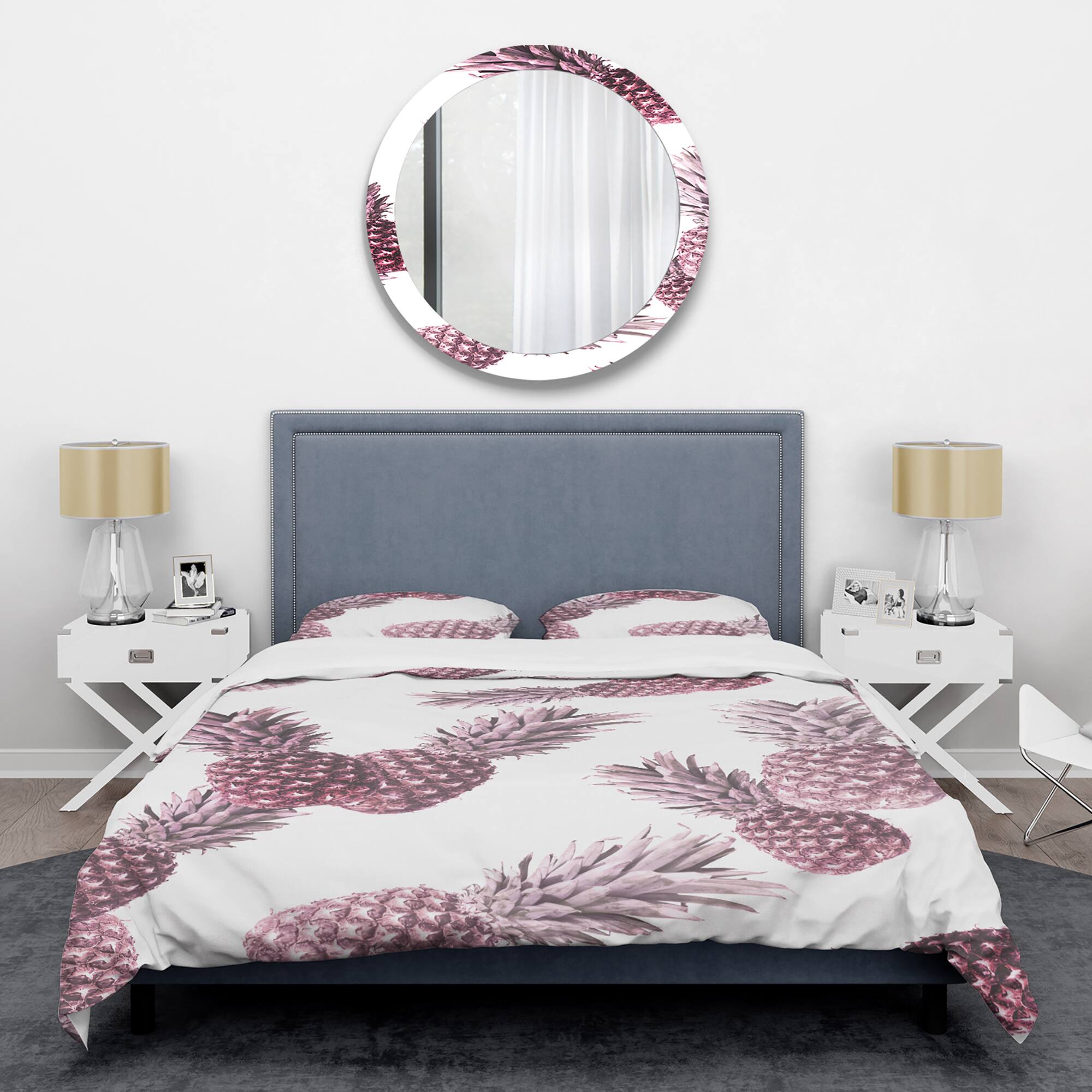 Designart 'Pineapple Summer Bliss III' Mid-Century Duvet Cover Set